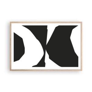 Plakát v rámu světlý dub - Positive-negative - 91x61 cm