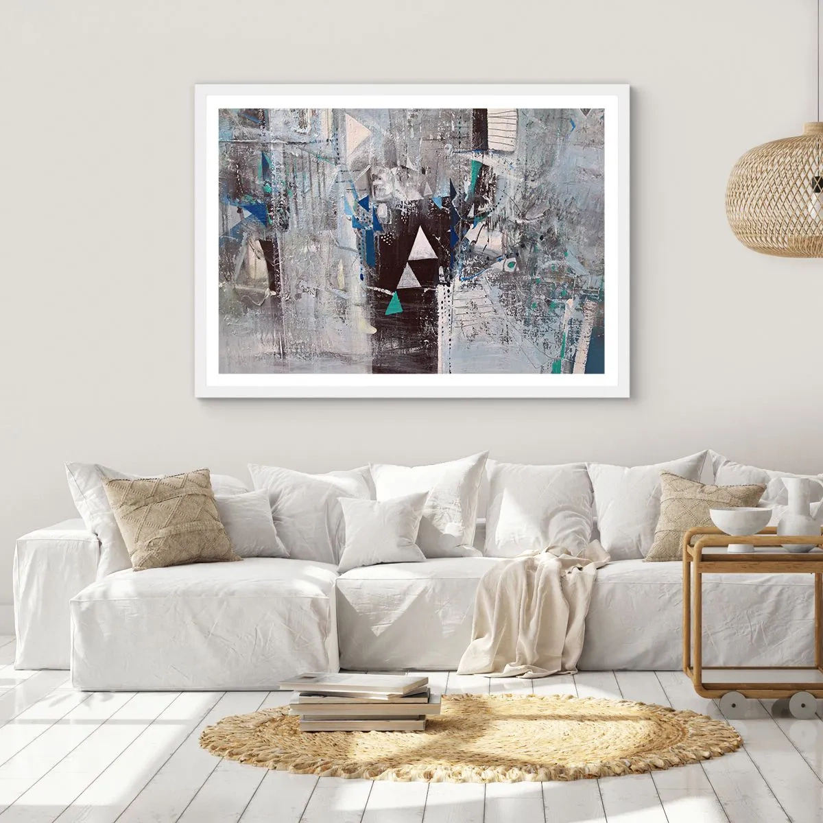 Plakát v bílém rámu - Přednostní pořadí trojúhelníků - 91x61 cm