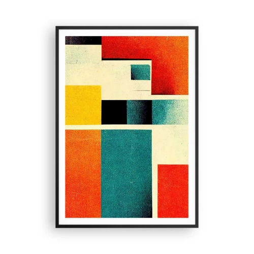 Plakát v černém rámu - Geometrická abstrakce – dobrá energie - 70x100 cm