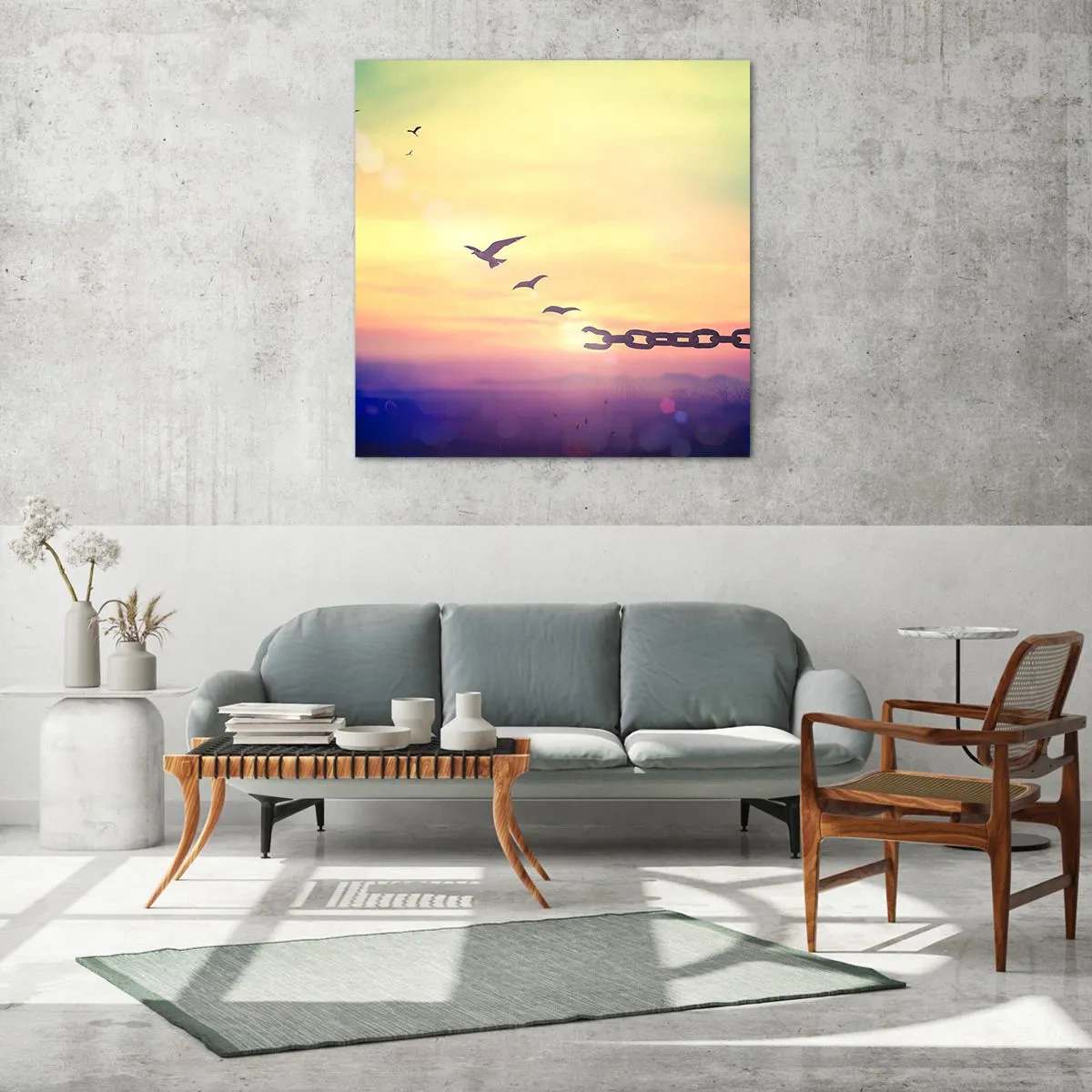 Obraz na skle - Vítězství svobody - 70x70 cm