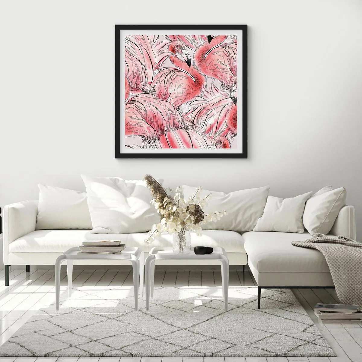 Plakát v černém rámu - Ptačí corps de ballet - 60x60 cm