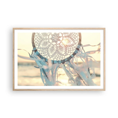 Plakát v rámu světlý dub - Krajkový totem - 91x61 cm