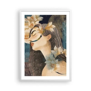 Plakát v bílém rámu - Pohádka o princezně s liliemi - 50x70 cm