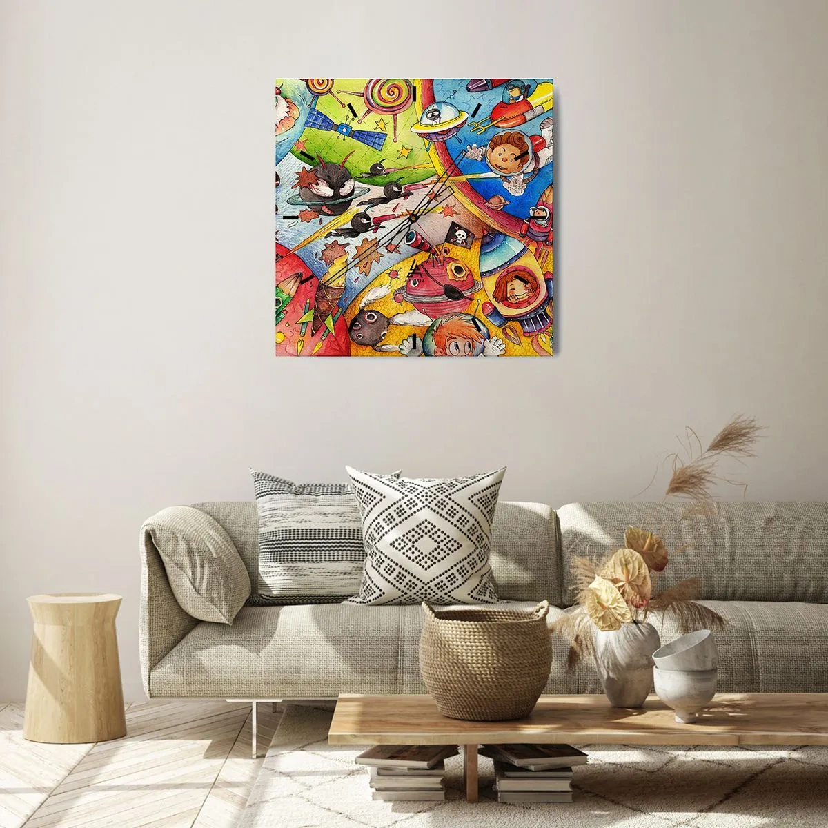 Nástěnné hodiny - Velké vesmírné dobrodružství - 30x30 cm