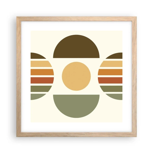 Plakát v rámu světlý dub - V barvách země - 40x40 cm