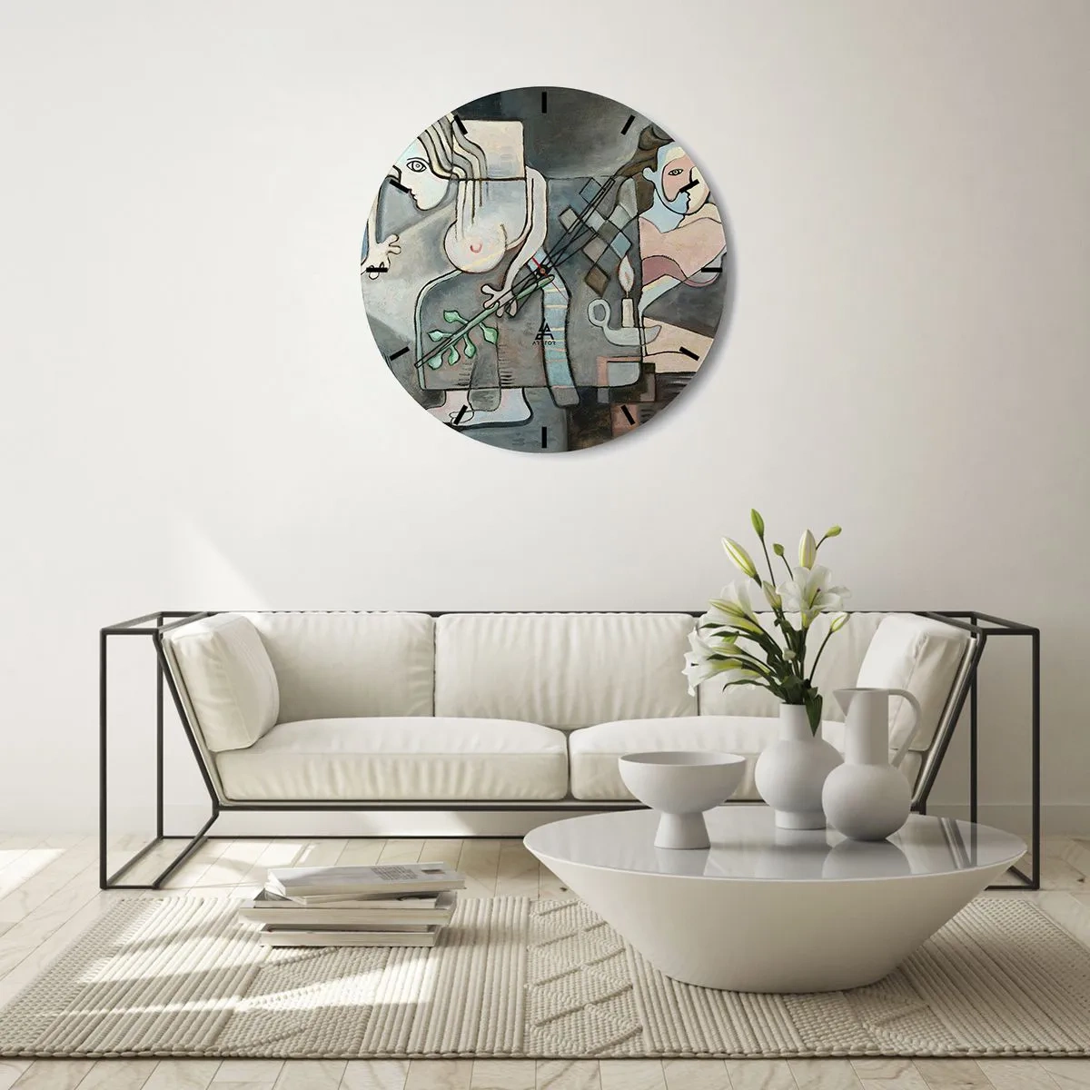 Nástěnné hodiny - Mozaika ducha a hmoty - 40x40 cm