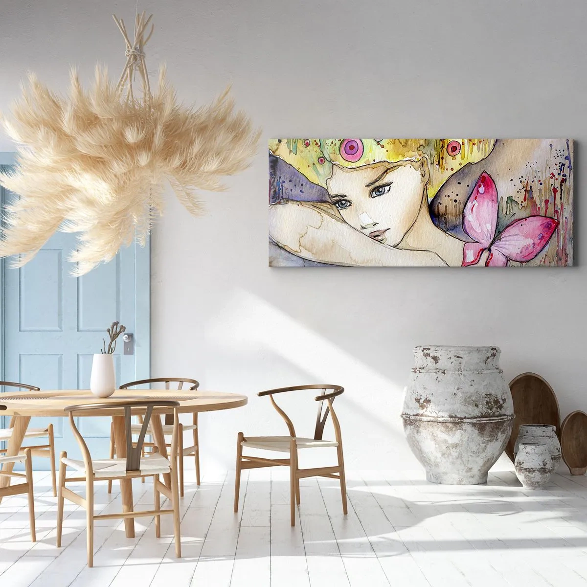 Obraz na plátně - Motýlí princezna - 140x50 cm