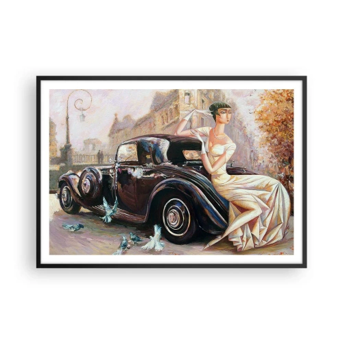 Plakát v černém rámu - Elegance v retro stylu - 100x70 cm