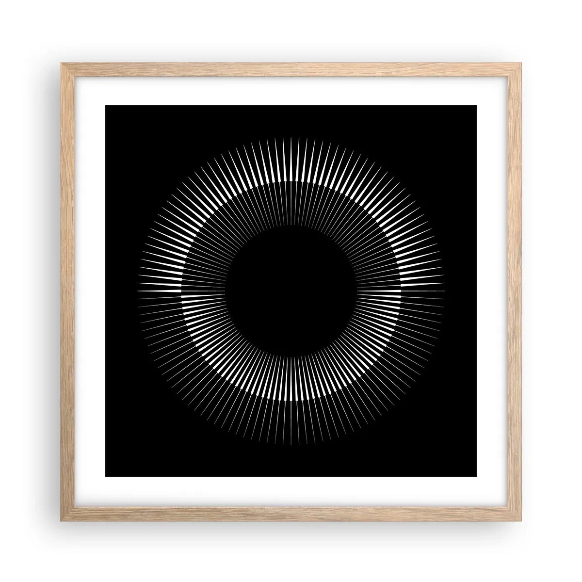 Plakát v rámu světlý dub - Černé slunce - 50x50 cm