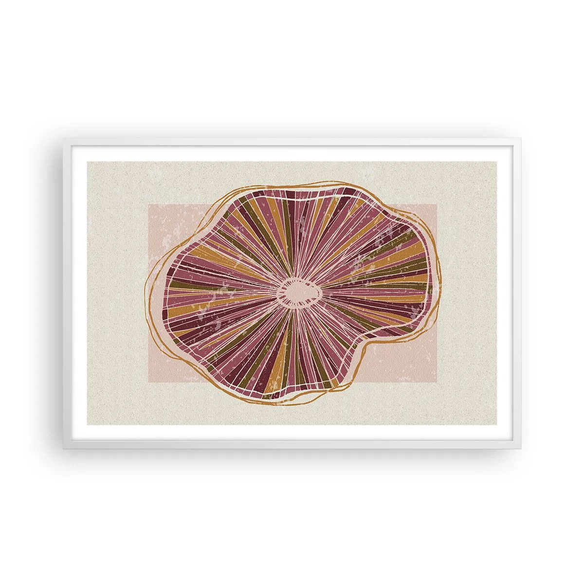 Plakát v bílém rámu - Radiální abstrakce - 91x61 cm