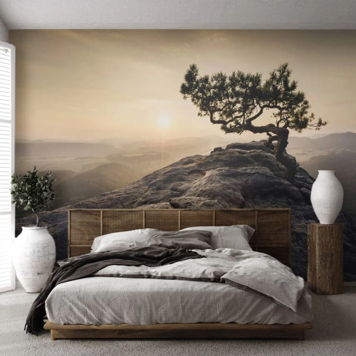 Fototapeta Premium Sand - Život vždy vítězí - Horská krajina, Borovice, hory - 450x315 cm