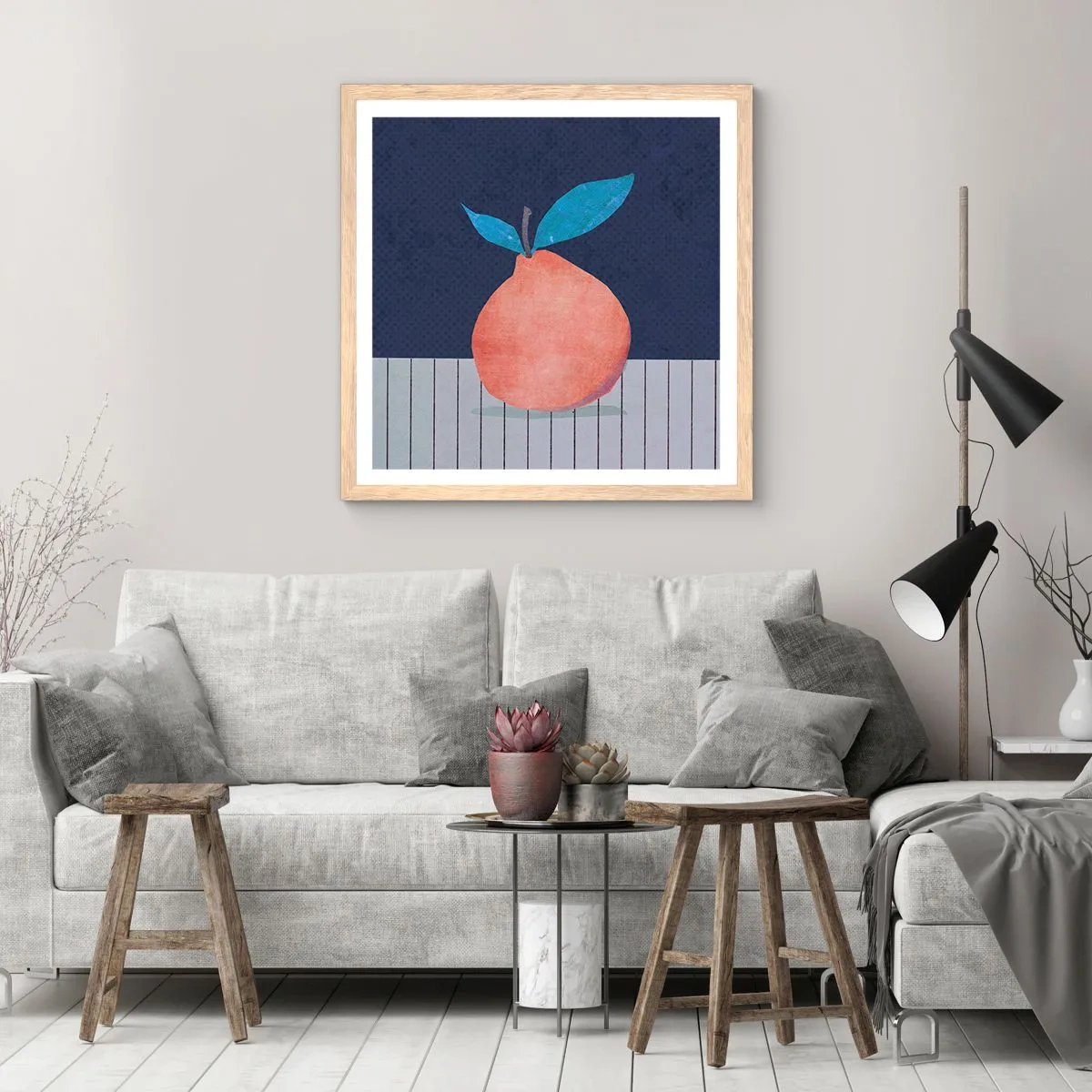 Plakát v rámu světlý dub - Konvexita a rovina - 40x40 cm