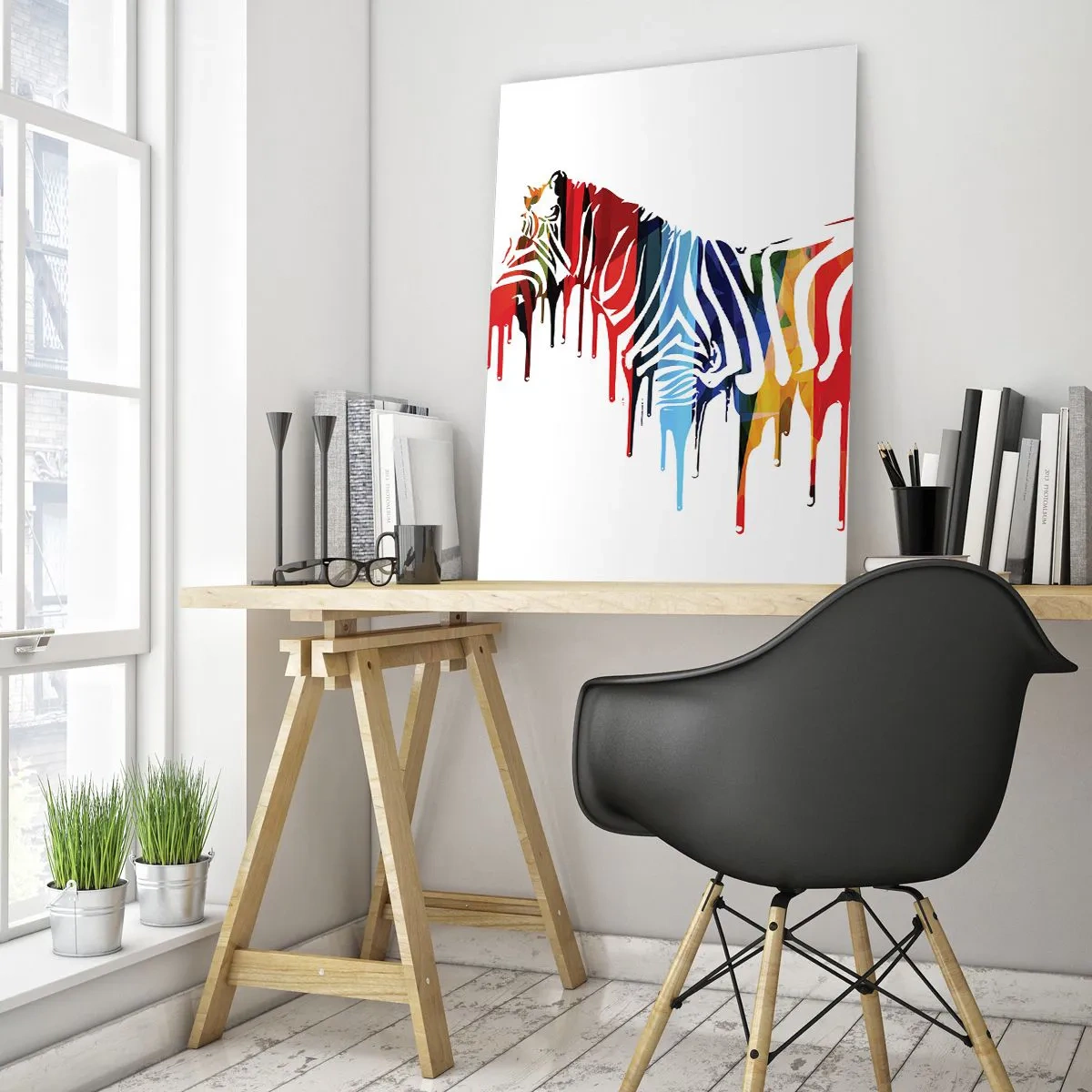 Obraz na skle - Nejenom černo-bílý - 50x70 cm
