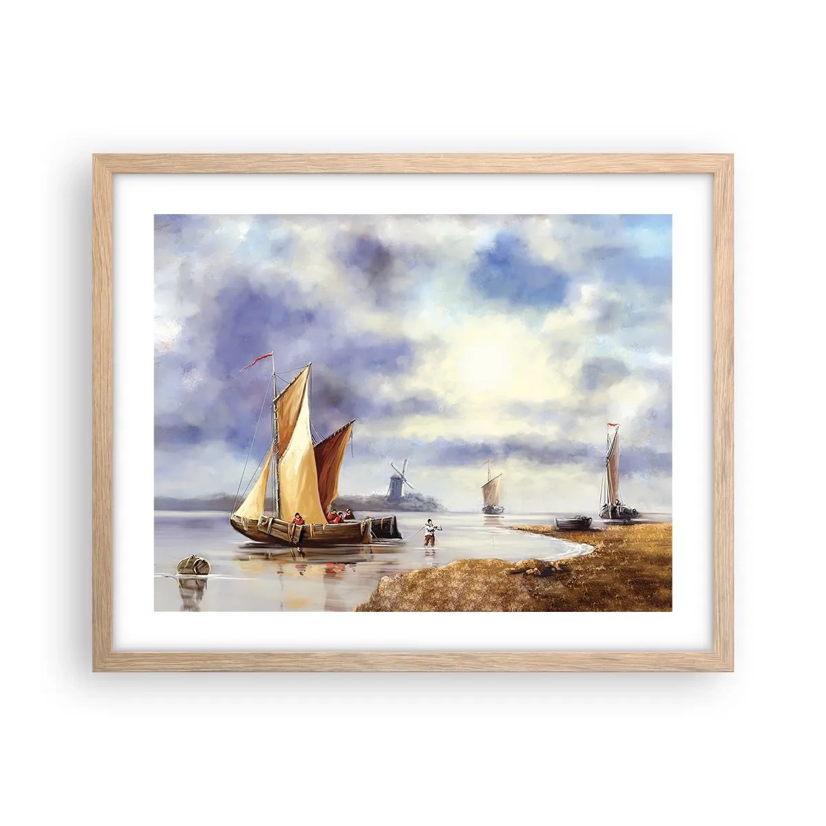 Plakát v rámu světlý dub - Návrat námořníků - 50x40 cm