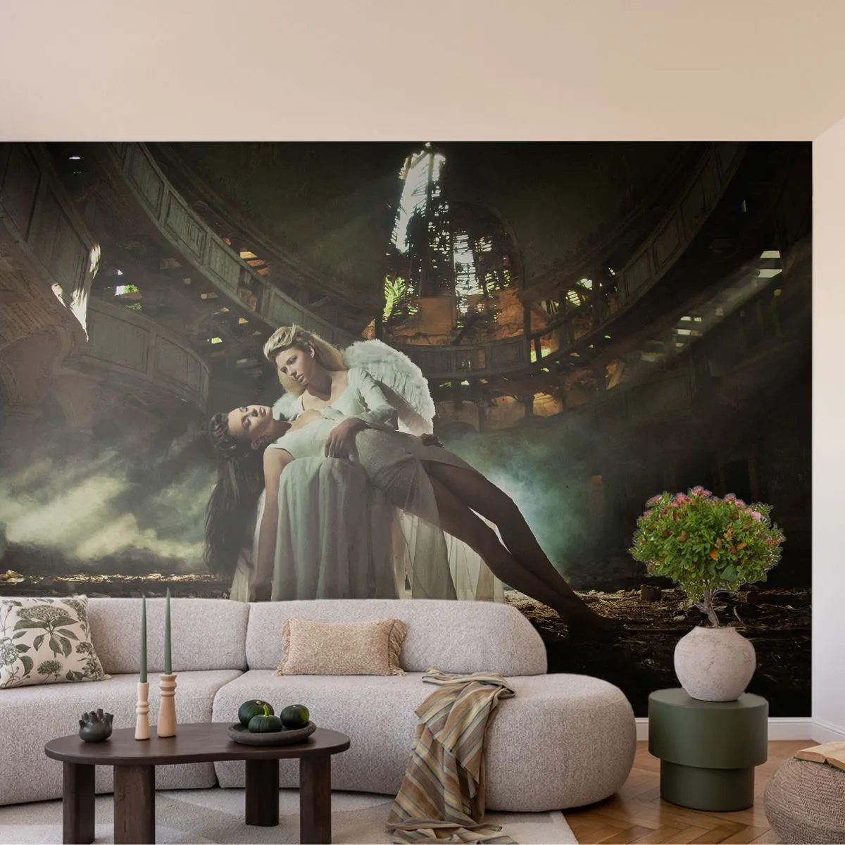 Fototapeta Samolepicí Deluxe Sticker - Duch starého divadla - Žena, Anděl, Kus - 250x175 cm