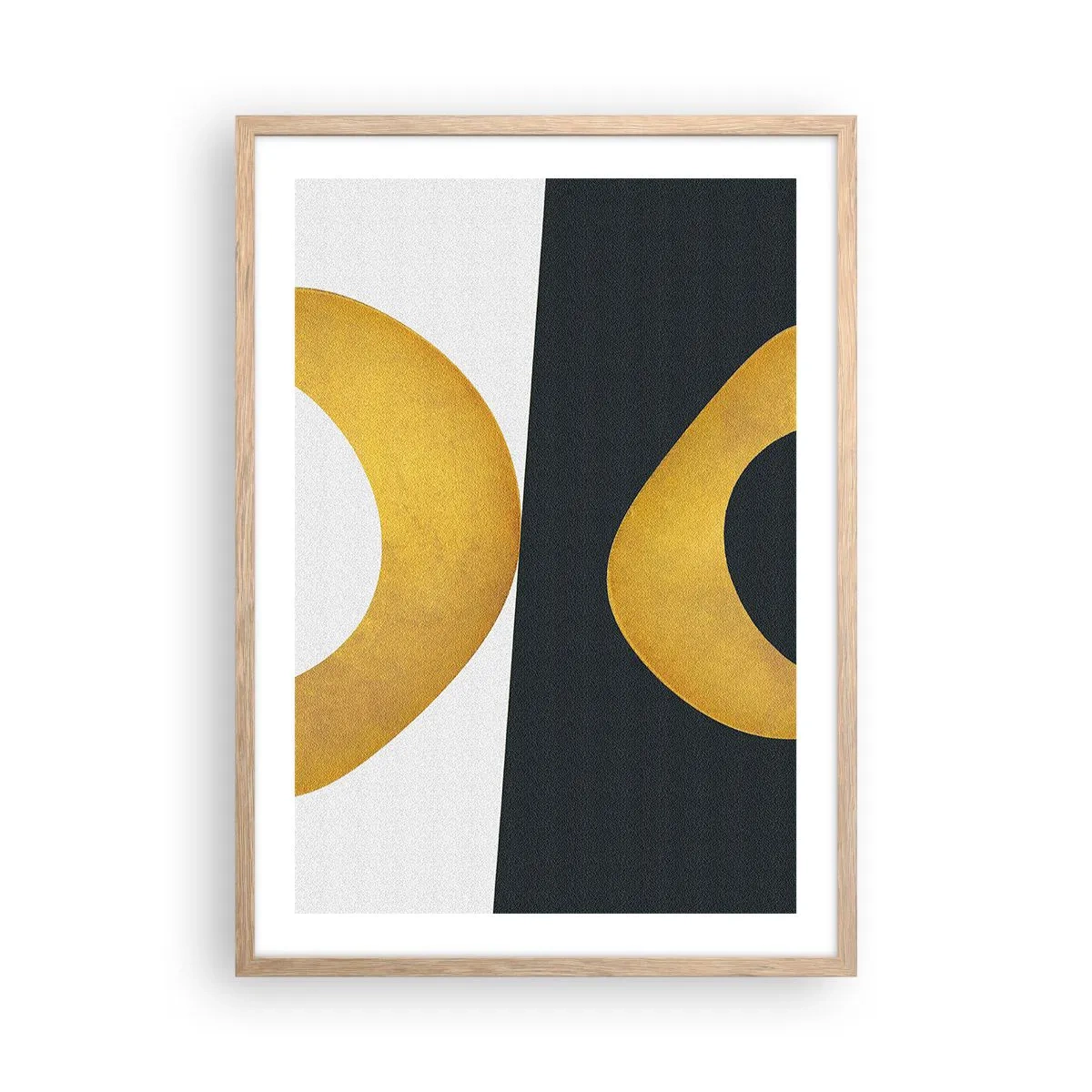 Plakát v rámu světlý dub - Zaprvé: zlato - 50x70 cm