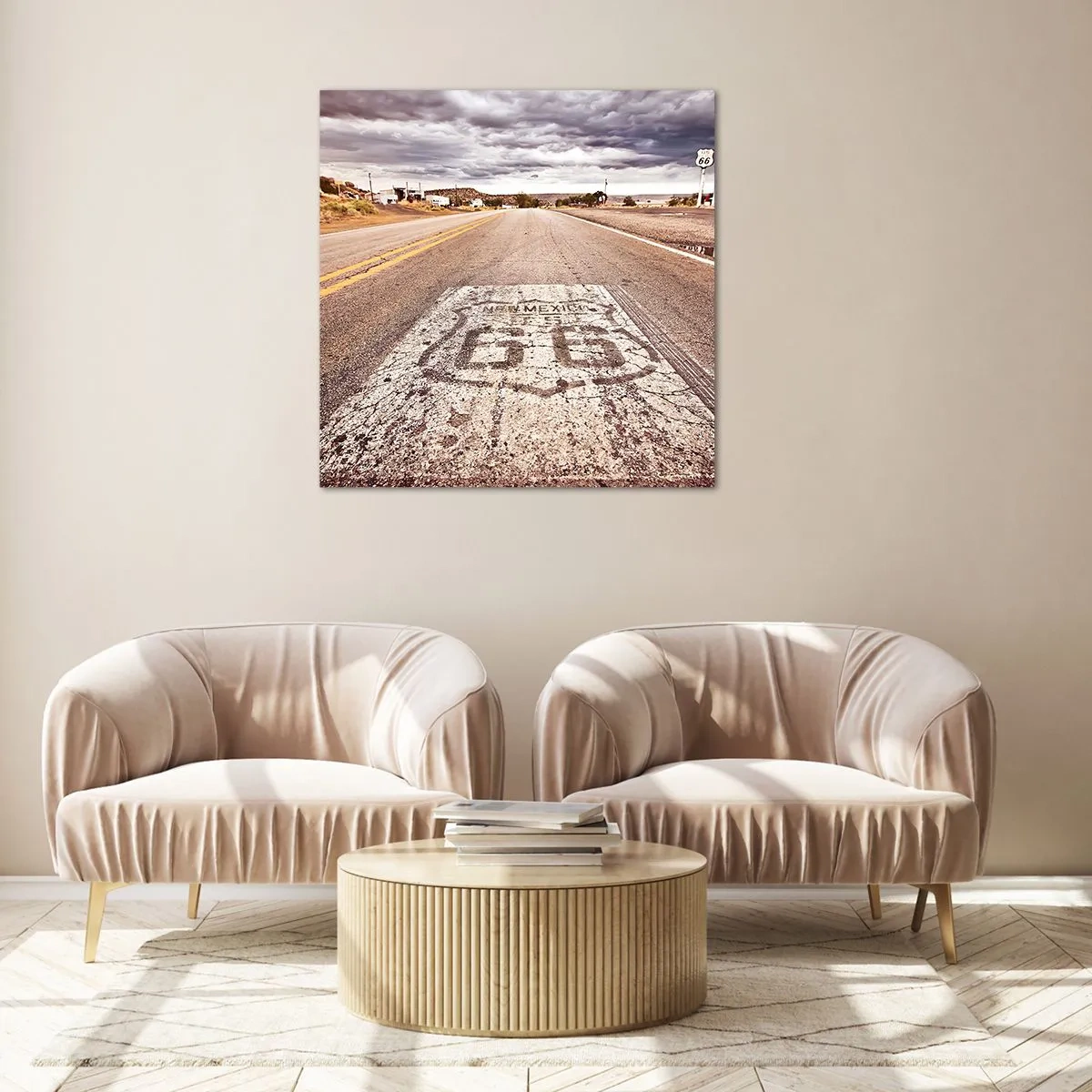 Obraz na skle - Mother Road - americká legenda - 40x40 cm