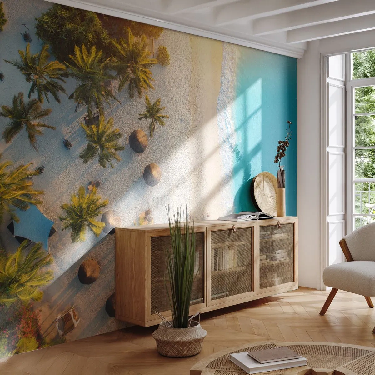 Fototapeta Premium Sand - Vítej v ráji - Pláž, palmy, Exotika - 150x105 cm