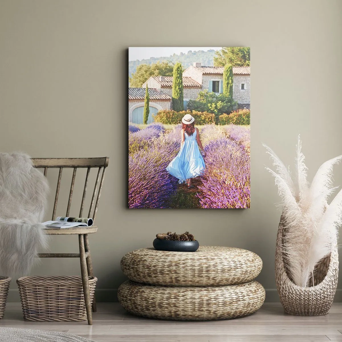 Obraz na plátně - Levandulová dívka - 45x80 cm