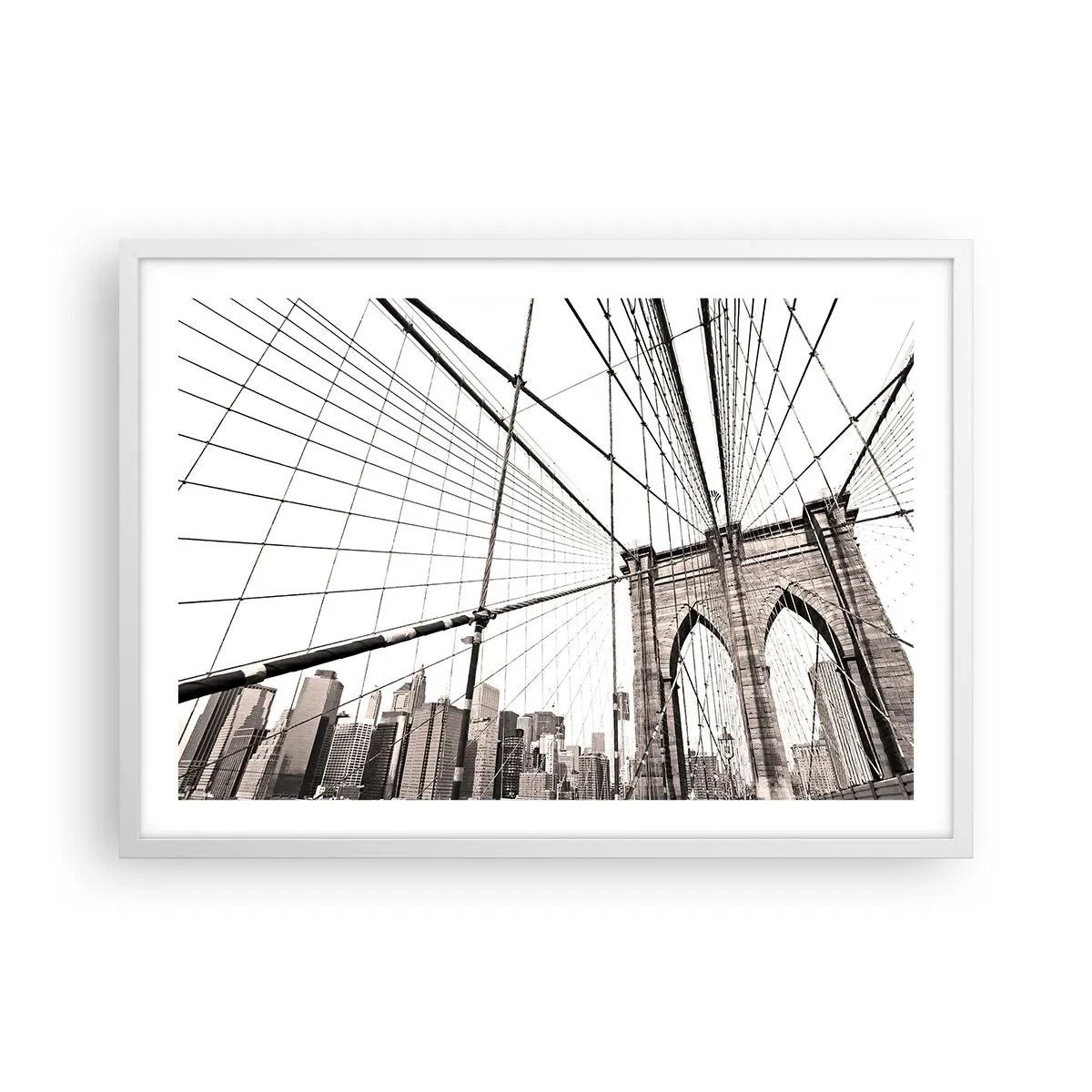 Plakát v bílém rámu - Newyorská katedrála - 70x50 cm