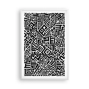 Plakát v bílém rámu - Předkolumbovská kompozice - 61x91 cm