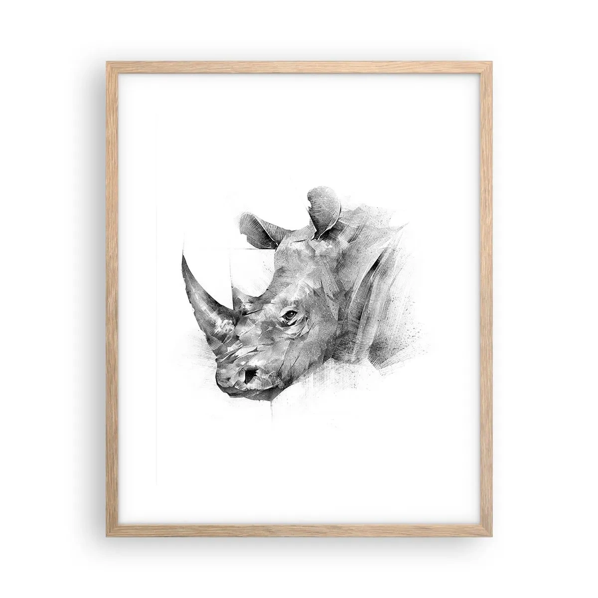 Plakát v rámu světlý dub - Africký portrét - 40x50 cm