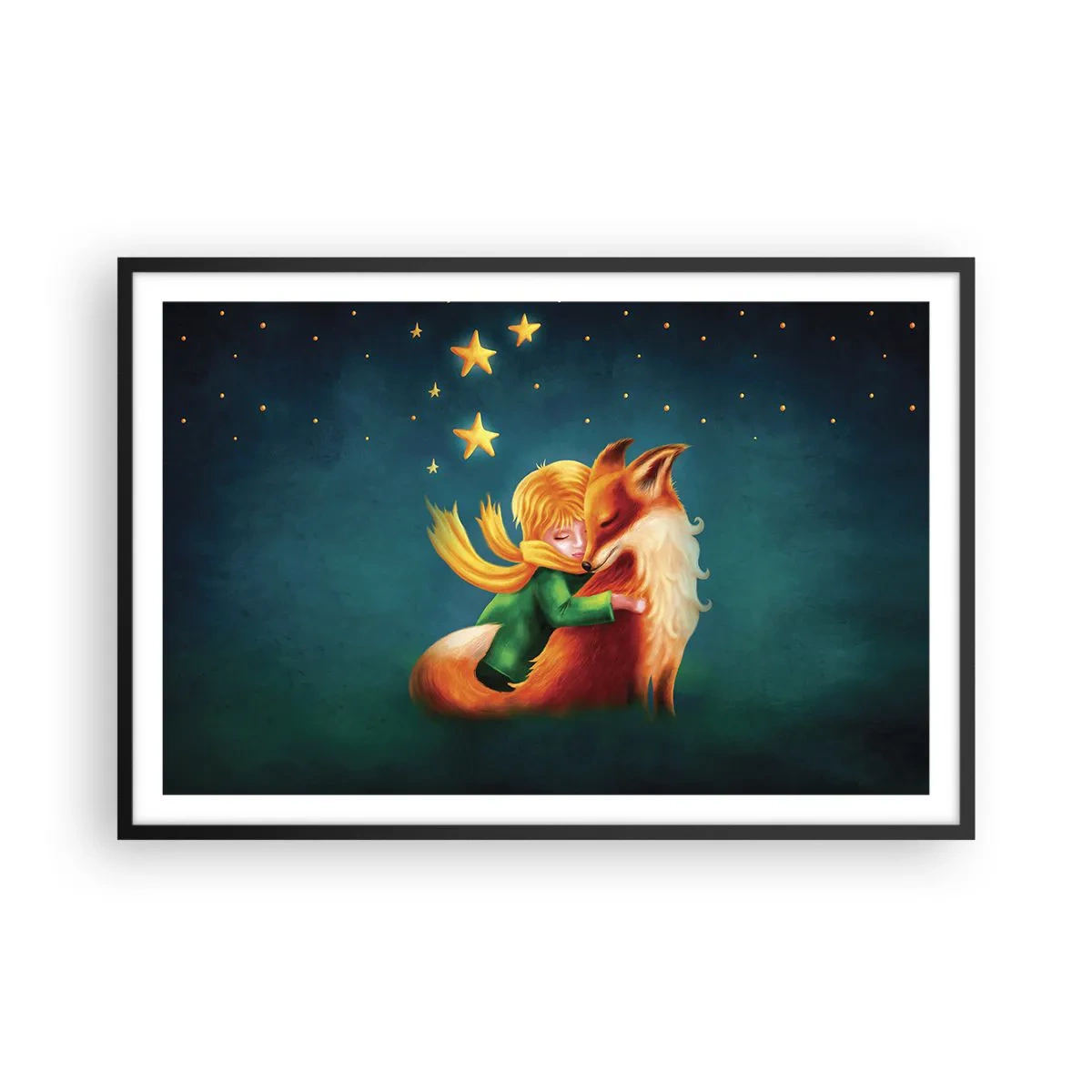 Plakát v černém rámu - Malý princ - 91x61 cm