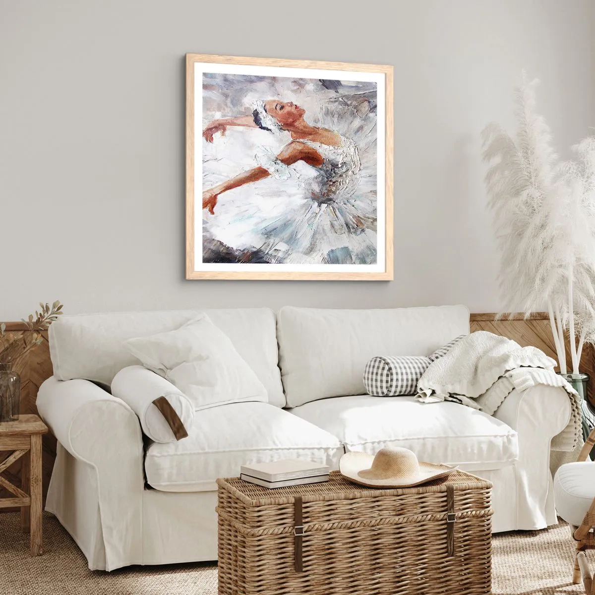 Plakát v rámu světlý dub - Jemná a lehká jako tyl - 60x60 cm