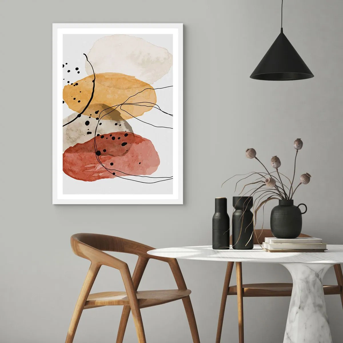 Plakát v bílém rámu - Jako lehký, průzračný vzduch - 70x100 cm