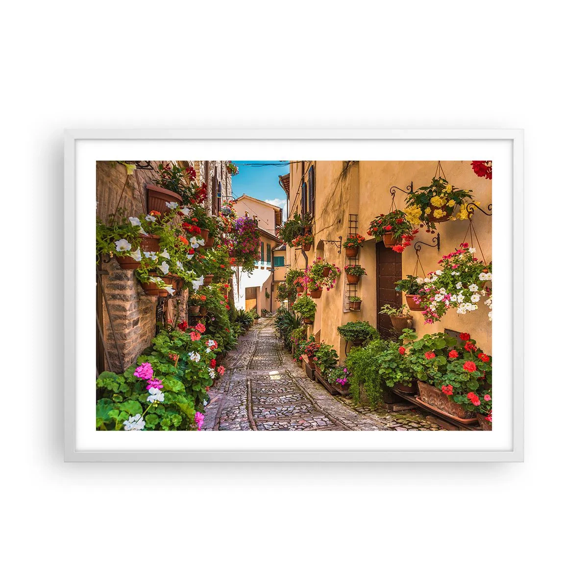 Plakát v bílém rámu - Italské zákoutí - 70x50 cm