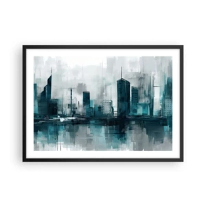 Plakát v černém rámu - Město v barvě deště - 70x50 cm