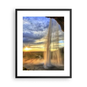 Plakát v černém rámu - Svět za závojem kapek - 40x50 cm