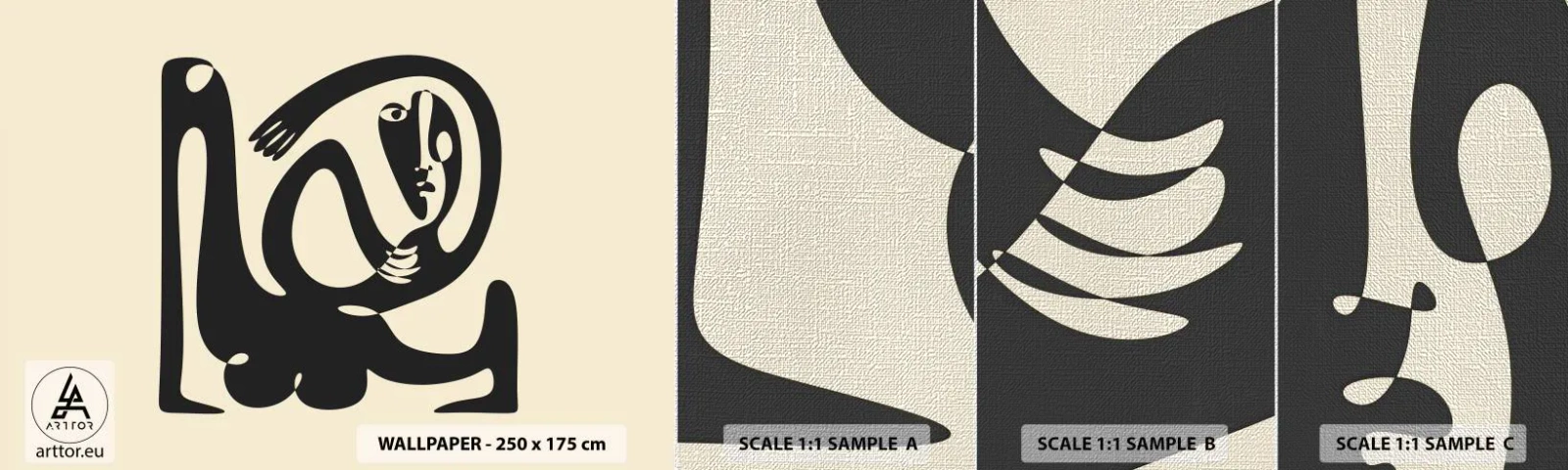 Vzor Fototapety Premium Canvas - Téměř Picasso - Abstrakce, Kus, Grafika - 100x30 cm