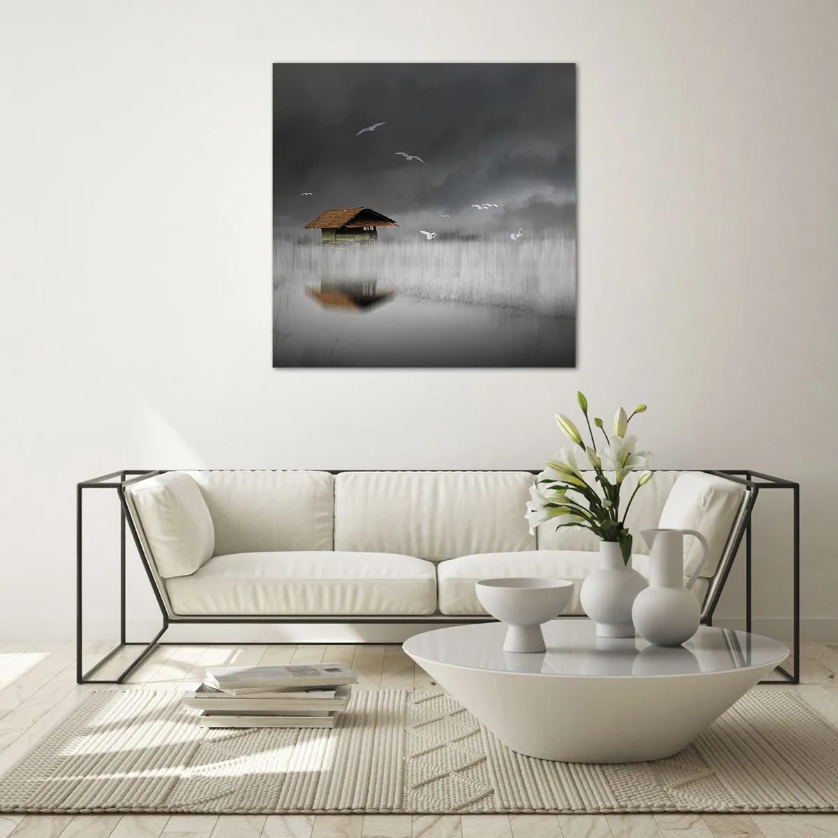 Obraz na skle - Úkryt před deštěm - 30x30 cm