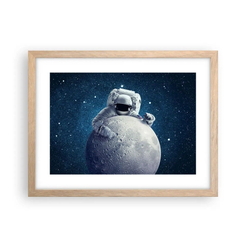 Plakát v rámu světlý dub - Vesmírný vtipálek - 40x30 cm