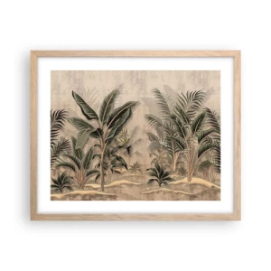 Plakát v rámu světlý dub - Rytina v koloniálním stylu - 50x40 cm