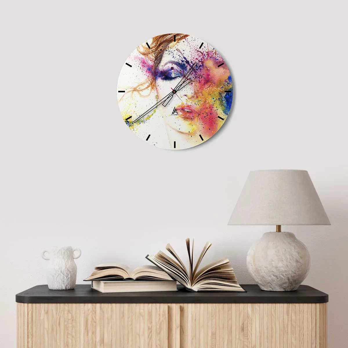 Nástěnné hodiny - Duhová závrať - 30x30 cm
