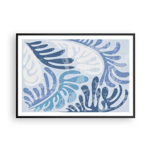 Plakát v černém rámu - Modré kapradí - 100x70 cm