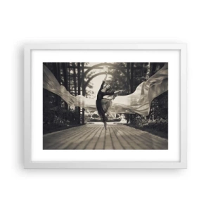 Plakát v bílém rámu - Tanec ducha zahrady - 40x30 cm