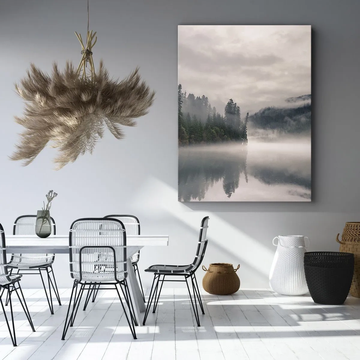 Obraz na plátně - V zamyšlení, v mlze - 45x80 cm