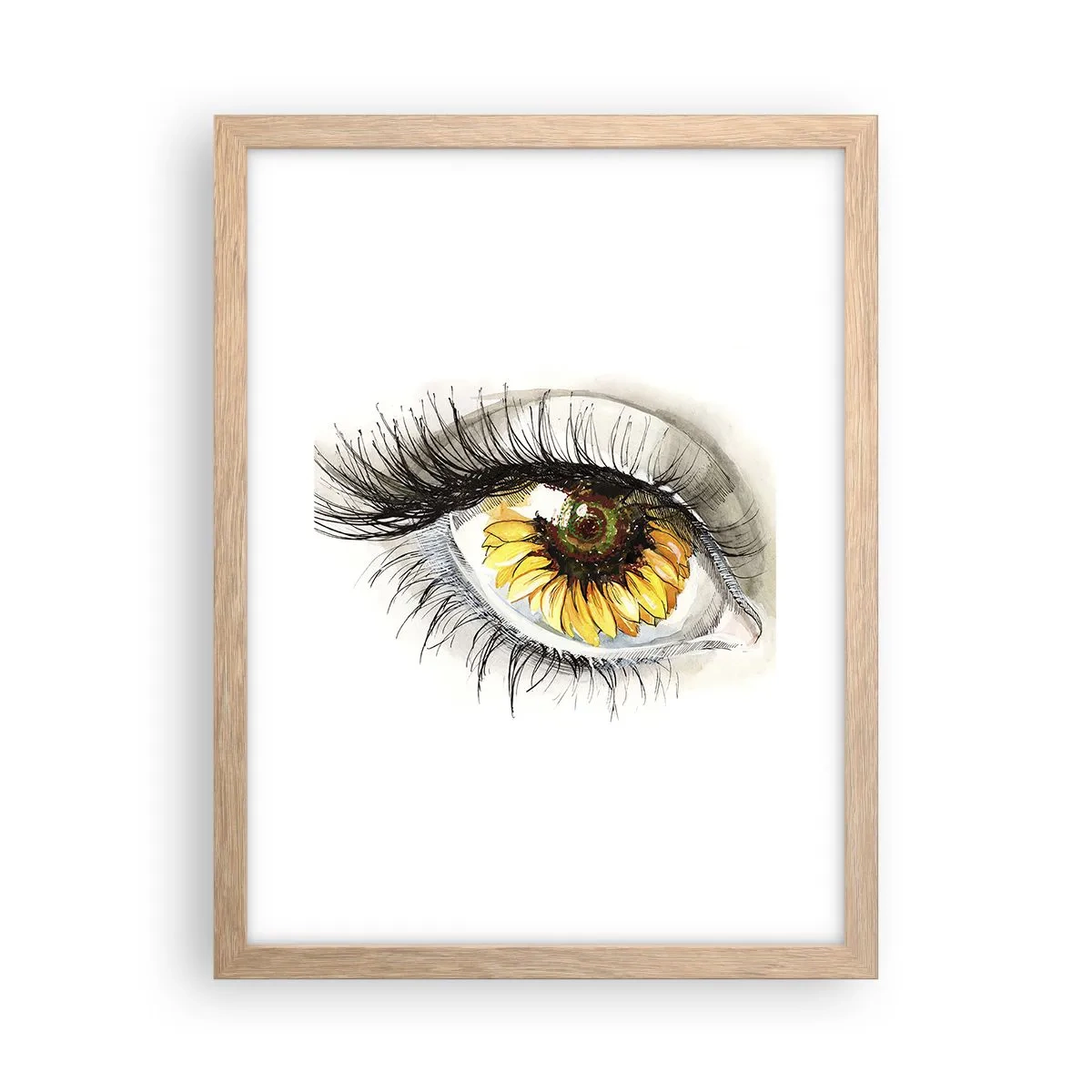 Plakát v rámu světlý dub - Pohled žhavý jako léto - 30x40 cm