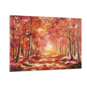 Obraz na skle - Měděný les - 120x80 cm