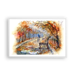 Plakát v bílém rámu - Společně putovat podzimem - 91x61 cm