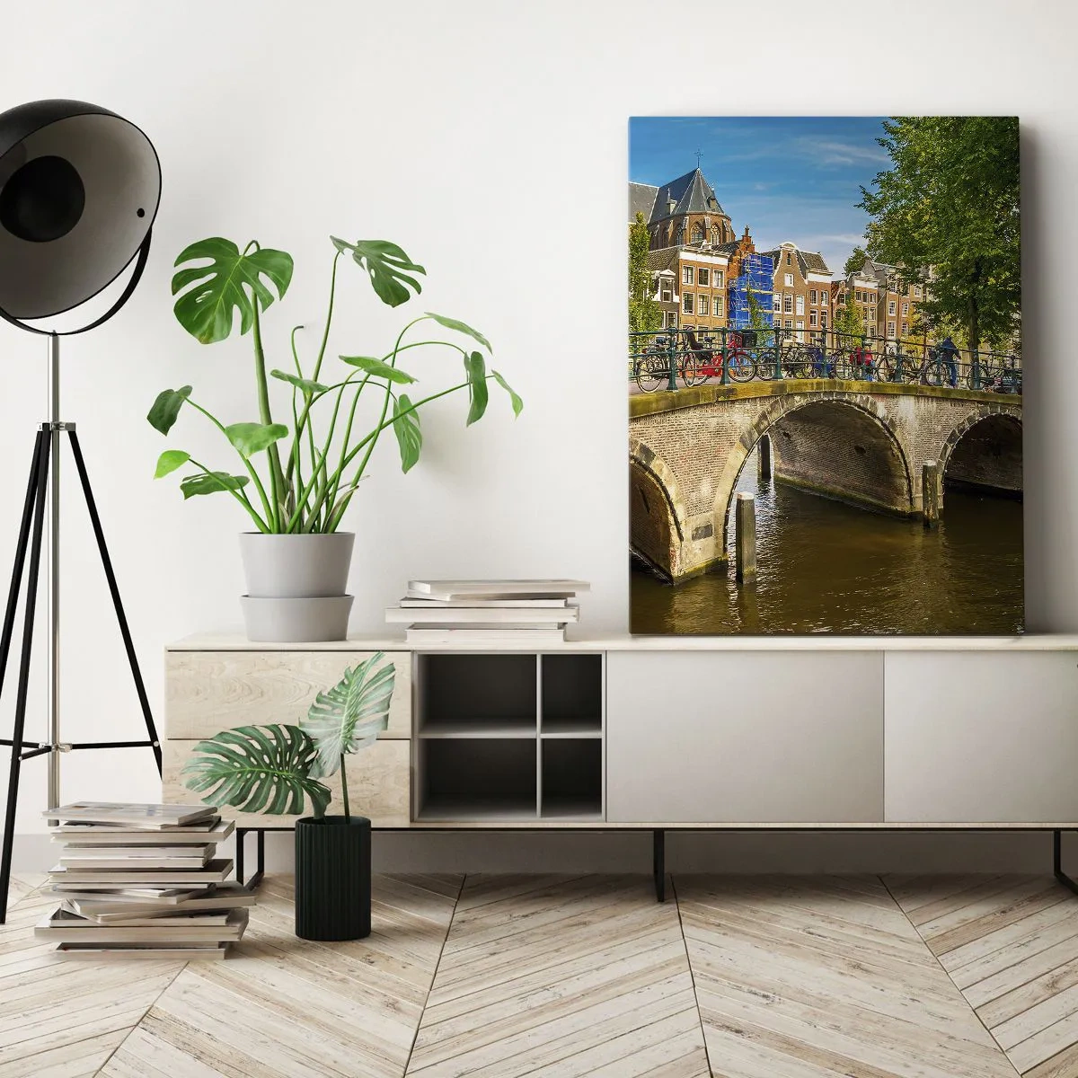 Obraz na plátně - Jaro u kanálu - 70x100 cm