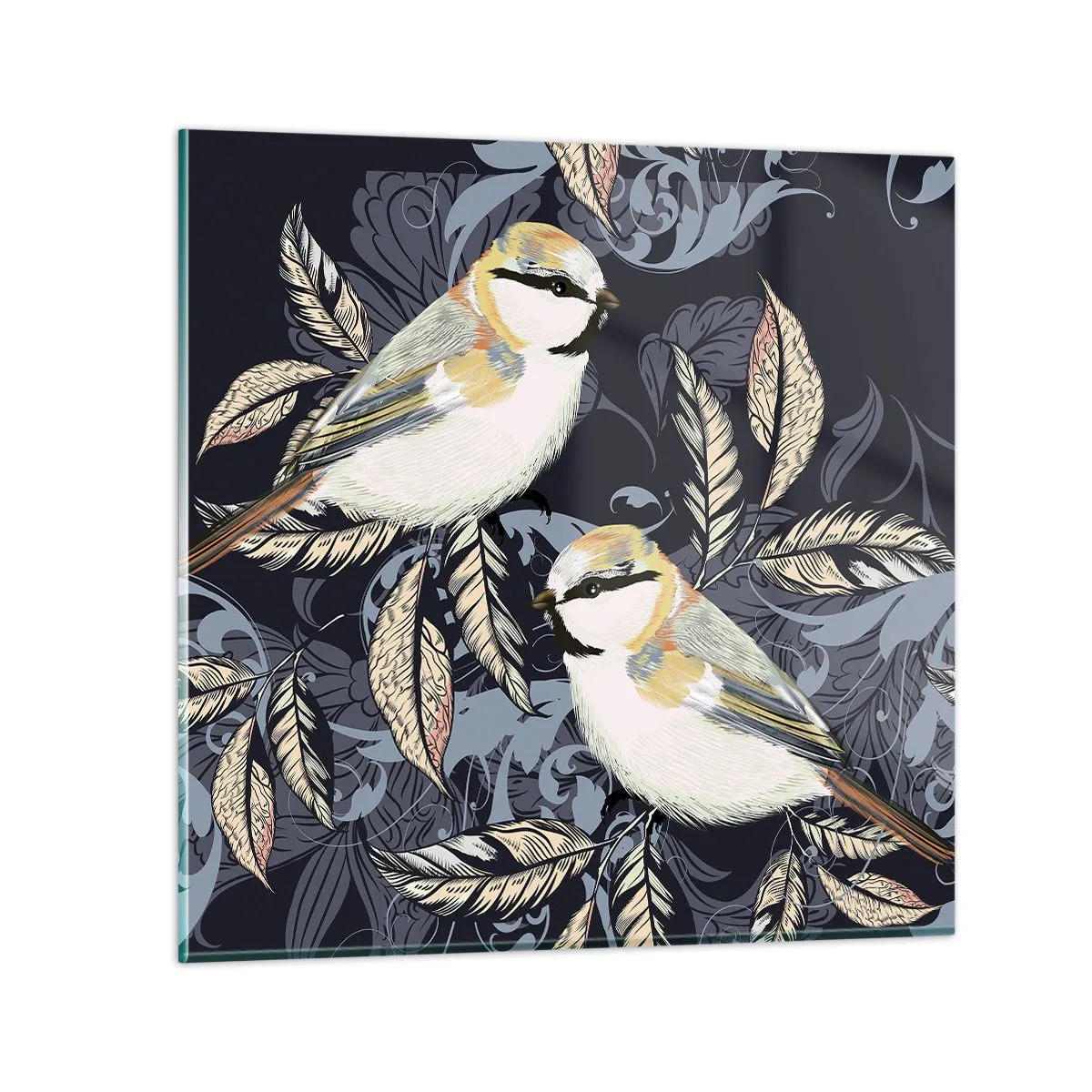 Obraz na skle - Žlutomodrá píseň - 30x30 cm
