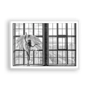 Plakát v bílém rámu - Město andělů? - 100x70 cm