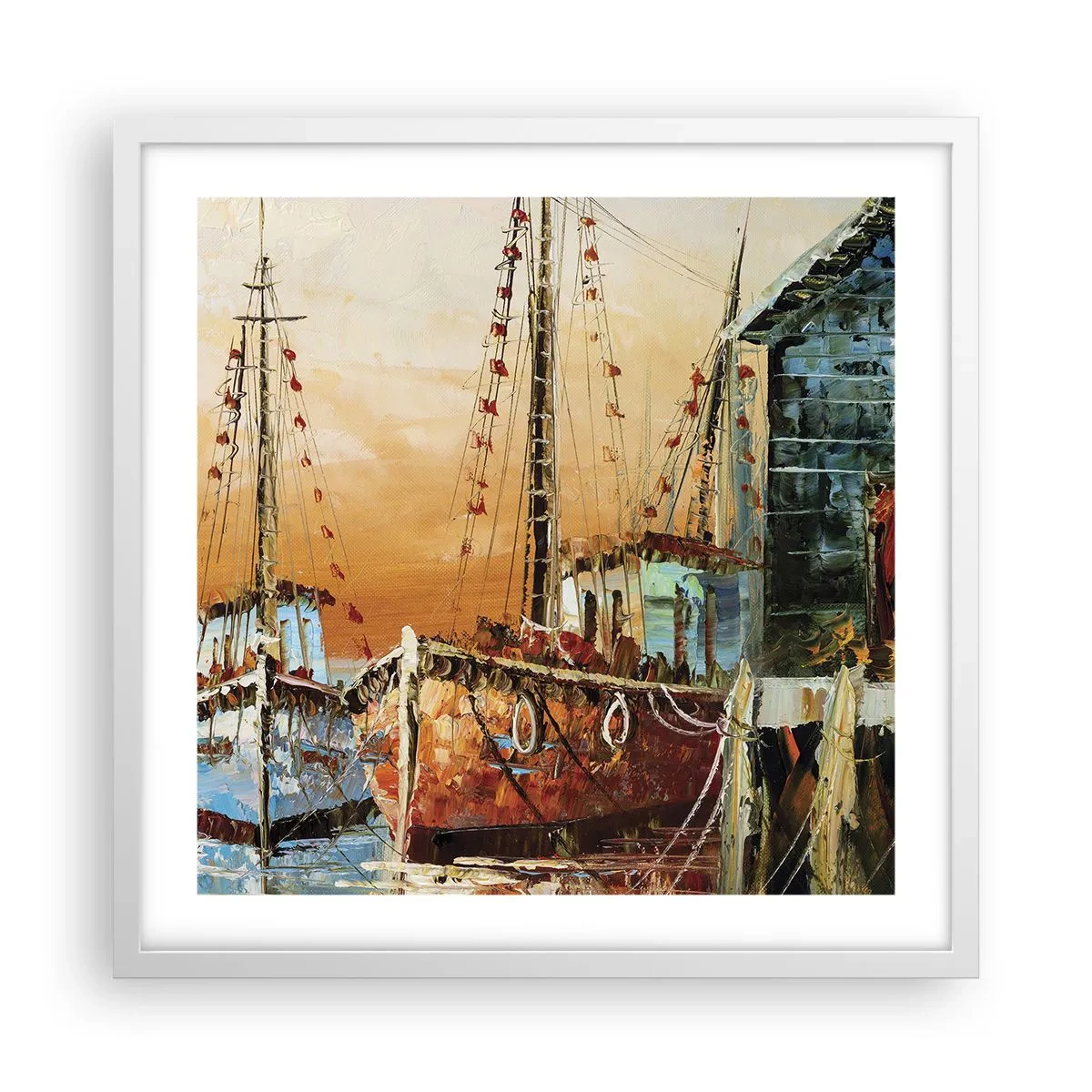 Plakát v bílém rámu - Klidný návrat - 50x50 cm