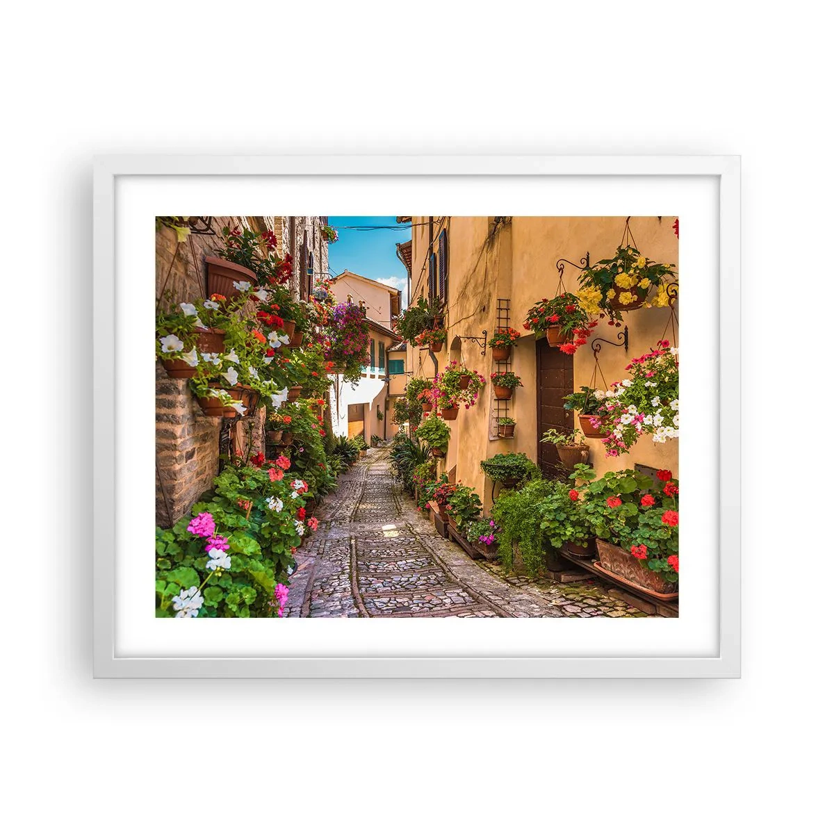 Plakát v bílém rámu - Italské zákoutí - 50x40 cm