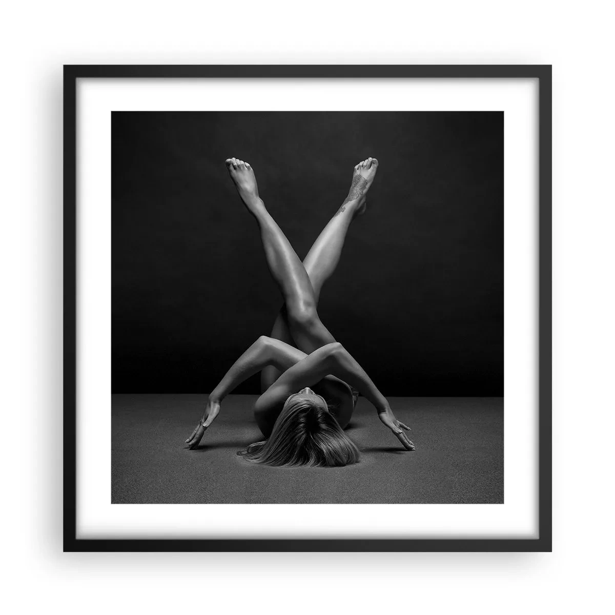 Plakát v černém rámu - Geometrie nahoty - 50x50 cm