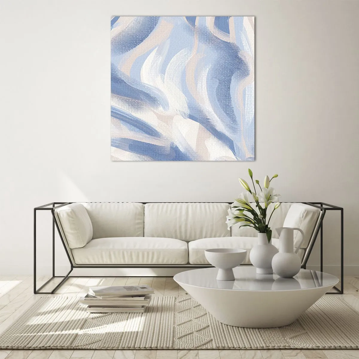 Obraz na skle - Modré kolísání - 60x60 cm